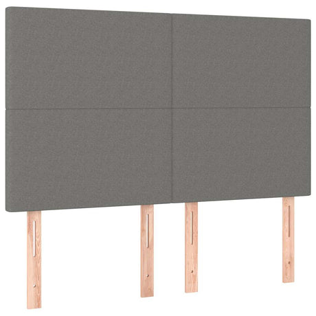 Vidaxl hoofdbord donkergrijs 144x5x118 128 cm stof
