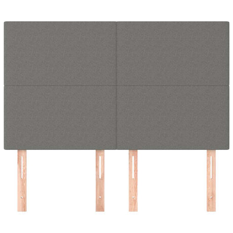 Vidaxl hoofdbord donkergrijs 144x5x118 128 cm stof
