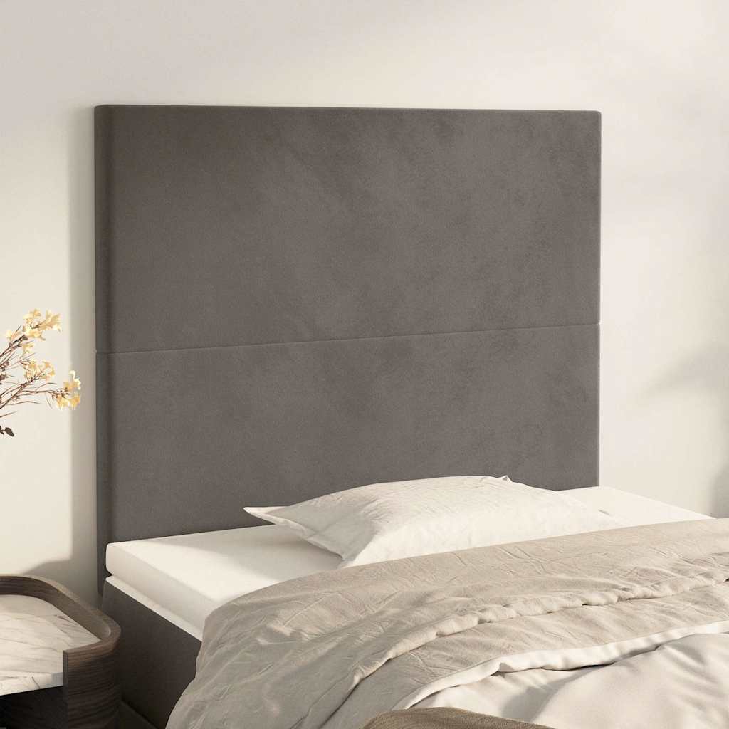 Vidaxl hoofdbord donkergrijs 90x5x118 128 cm fluweel