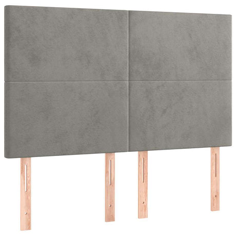 Vidaxl hoofdbord lichtgrijs 144x5x118 128 cm fluweel