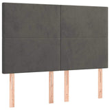 Vidaxl hoofdbord donkergrijs 144x5x118 128 cm fluweel