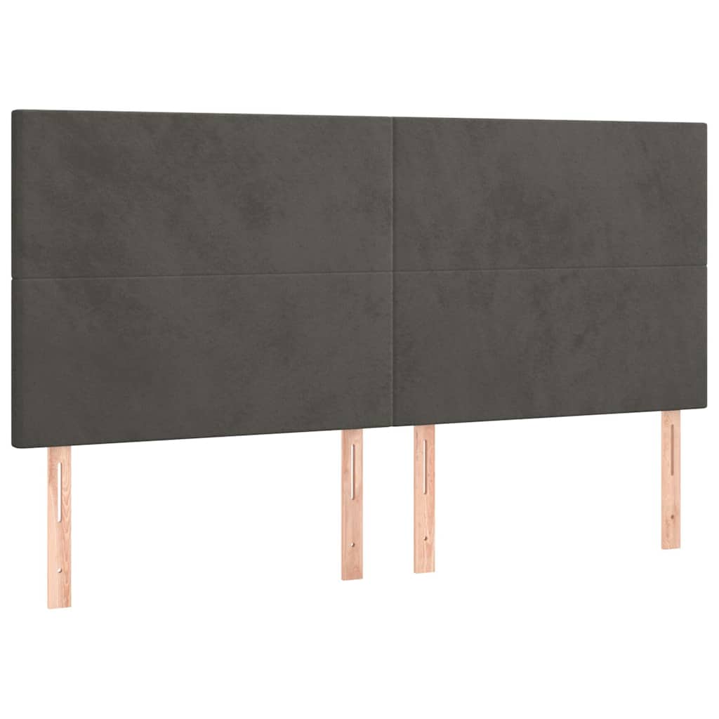 Vidaxl hoofdbord donkergrijs 160x5x118 128 cm fluweel