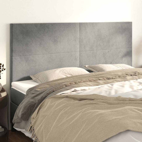 Vidaxl hoofdbord lichtgrijs 180x5x118 128 cm fluweel