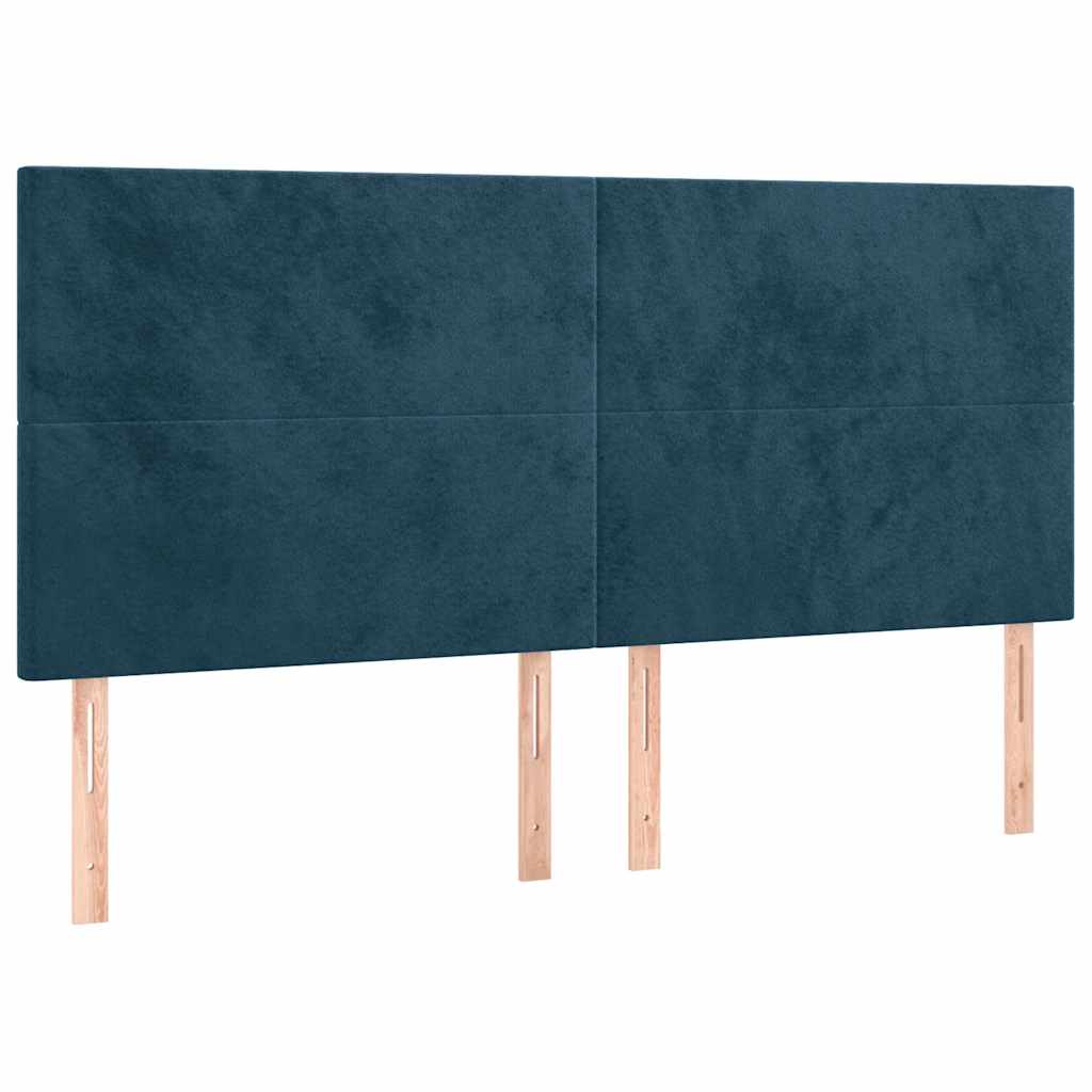 Vidaxl hoofdbord donkerblauw 180x5x118 128 cm fluweel
