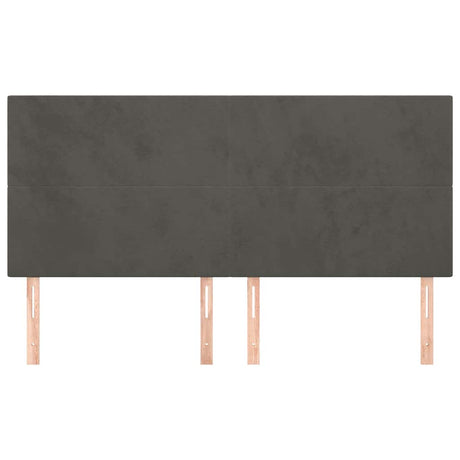Vidaxl hoofdbord donkergrijs 200x5x118 128 cm fluweel