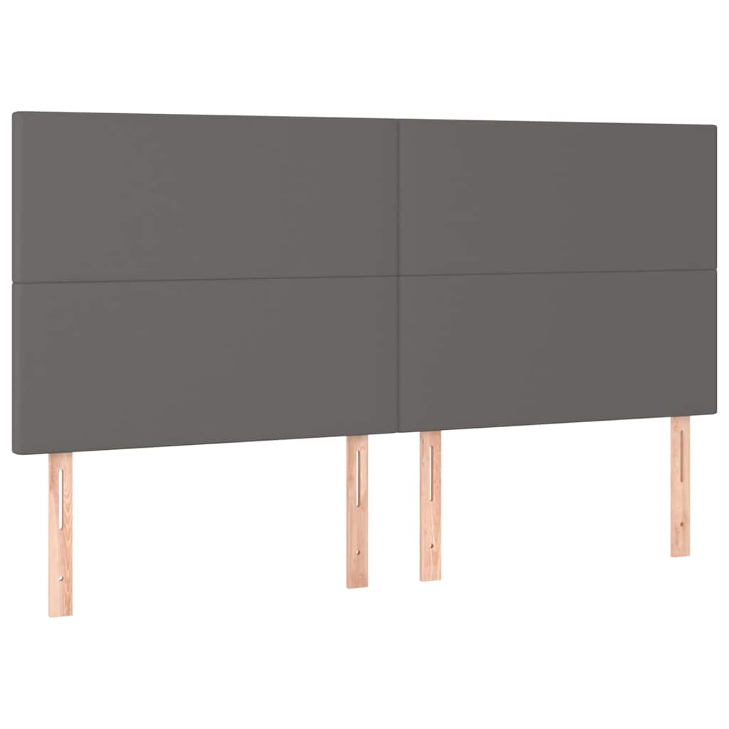Vidaxl hoofdbord grijs 200x5x118 128 cm kunstleer