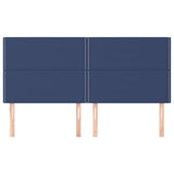 Vidaxl hoofdbord blauw 200x5x118 128 cm stof