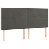 Vidaxl hoofdbord donkergrijs 160x5x118 128 cm fluweel