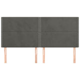 Vidaxl hoofdbord donkergrijs 180x5x118 128 cm fluweel