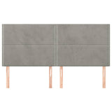 Vidaxl hoofdbord lichtgrijs 200x5x118 128 cm fluweel