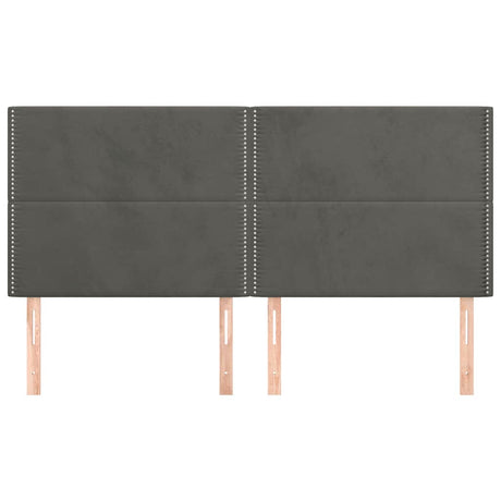 Vidaxl hoofdbord donkergrijs 200x5x118 128 cm fluweel