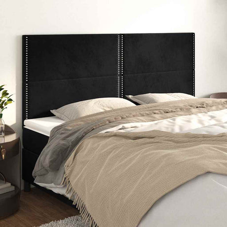 Vidaxl hoofdbord zwart 200x5x118 128 cm fluweel