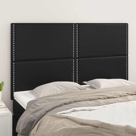 Vidaxl hoofdbord zwart 144x5x118 128 cm kunstleer