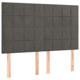 Vidaxl hoofdbord donkergrijs 144x5x118 128 cm fluweel