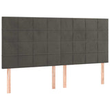 Vidaxl hoofdbord donkergrijs 160x5x118 128 cm fluweel