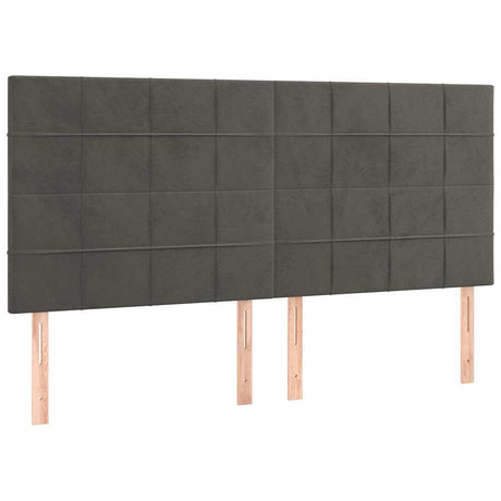 Vidaxl hoofdbord donkergrijs 200x5x118 128 cm fluweel