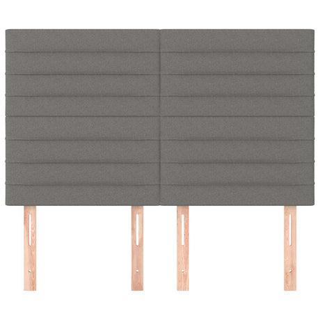 Vidaxl hoofdbord donkergrijs 144x5x118 128 cm stof