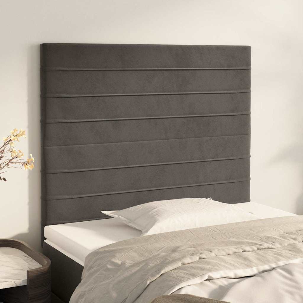 Vidaxl hoofdbord donkergrijs 80x5x118 128 cm fluweel