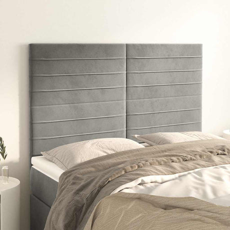 Vidaxl hoofdbord lichtgrijs 144x5x118 128 cm fluweel