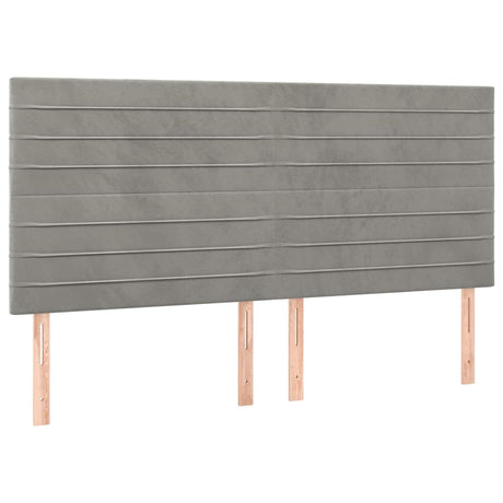 Vidaxl hoofdbord lichtgrijs 200x5x118 128 cm fluweel