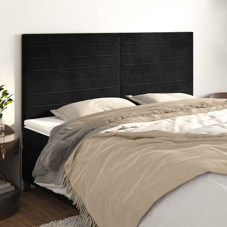 Vidaxl hoofdbord zwart 200x5x118 128 cm fluweel