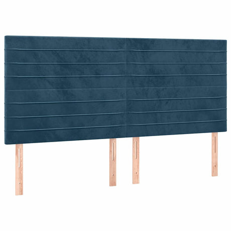 Vidaxl hoofdbord donkerblauw 200x5x118 128 cm fluweel