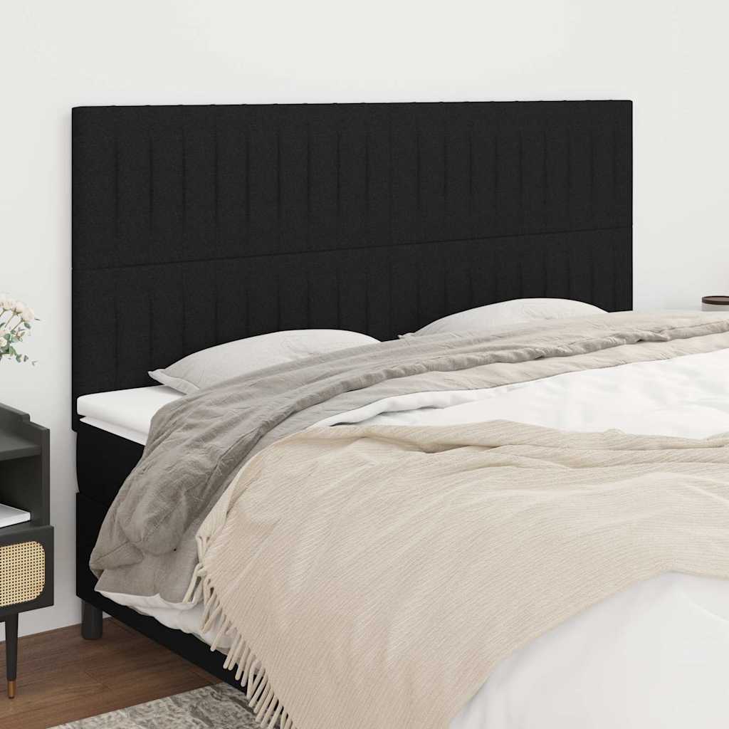 Vidaxl hoofdbord zwart 200x5x118 128 cm stof