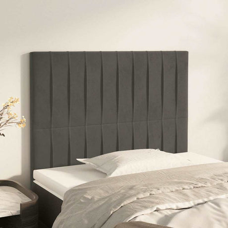 Vidaxl hoofdbord donkergrijs 80x5x118 128 cm fluweel