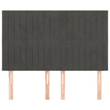 Vidaxl hoofdbord donkergrijs 144x5x118 128 cm fluweel