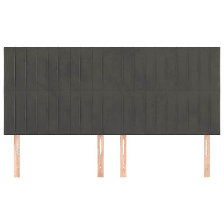 Vidaxl hoofdbord donkergrijs 200x5x118 128 cm fluweel