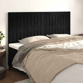 Vidaxl hoofdbord zwart 200x5x118 128 cm fluweel