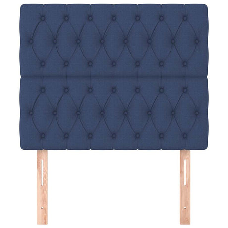Vidaxl hoofdbord blauw 90x7x118 128 cm stof