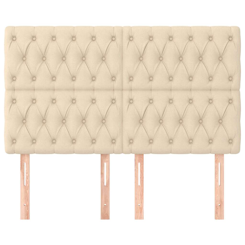 Vidaxl hoofdbord crème 144x7x118 128 cm stof