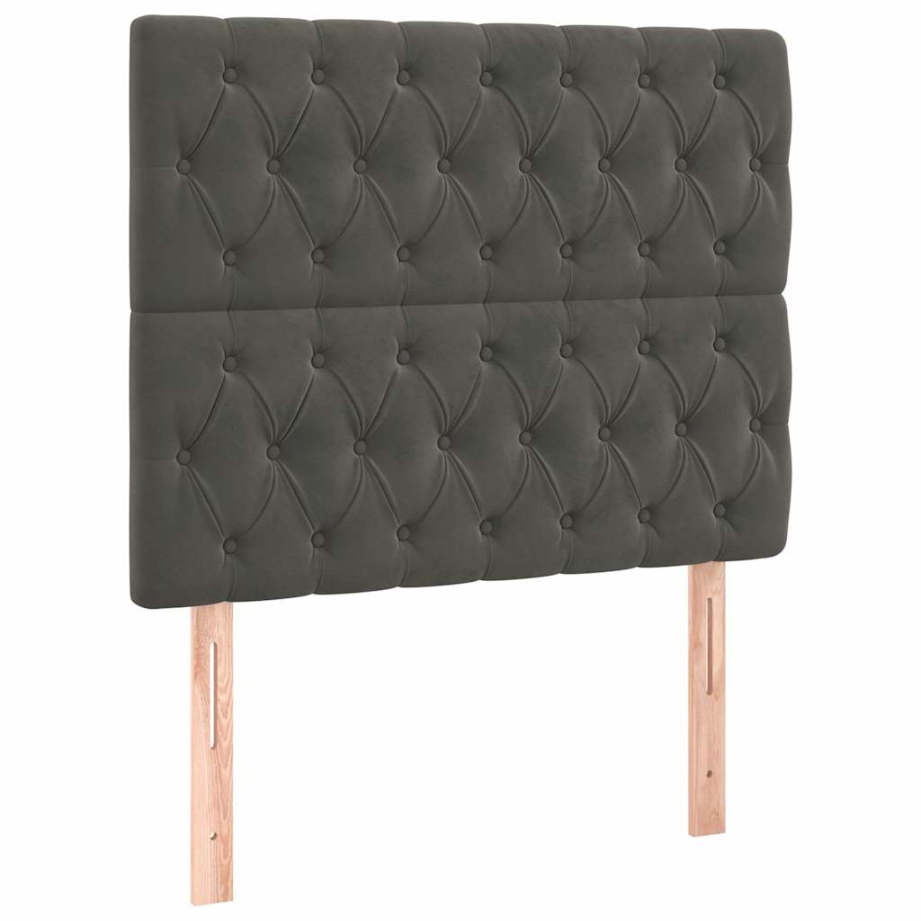 Vidaxl hoofdbord donkergrijs 100x7x118 128 cm fluweel