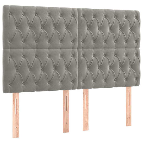 Vidaxl hoofdbord lichtgrijs 144x7x118 128 cm fluweel