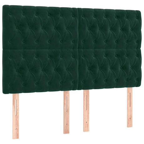 Vidaxl hoofdbord donkergroen 144x7x118 128 cm fluweel