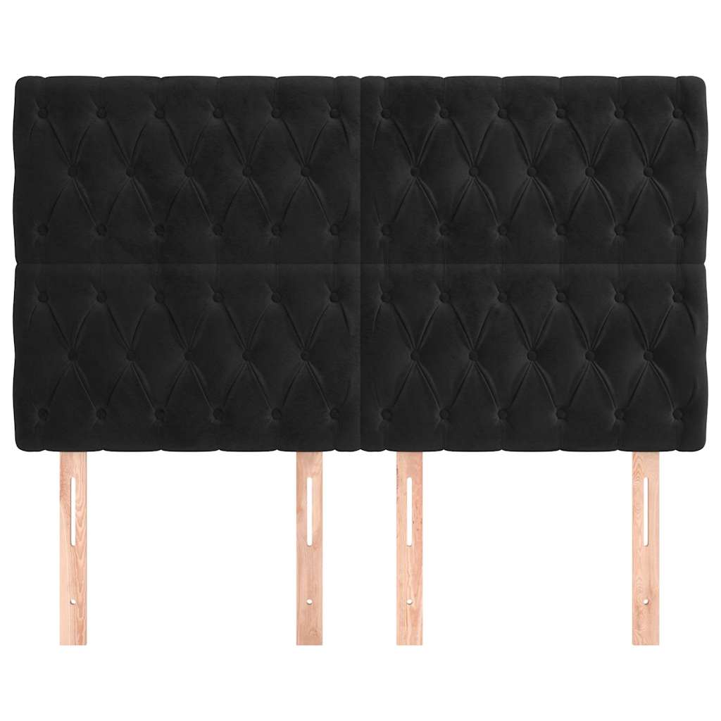 Vidaxl hoofdbord zwart 160x7x118 128 cm fluweel