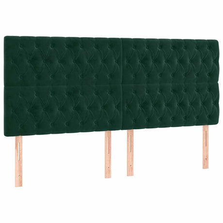 Vidaxl hoofdbord donkergroen 180x7x118 128 cm fluweel