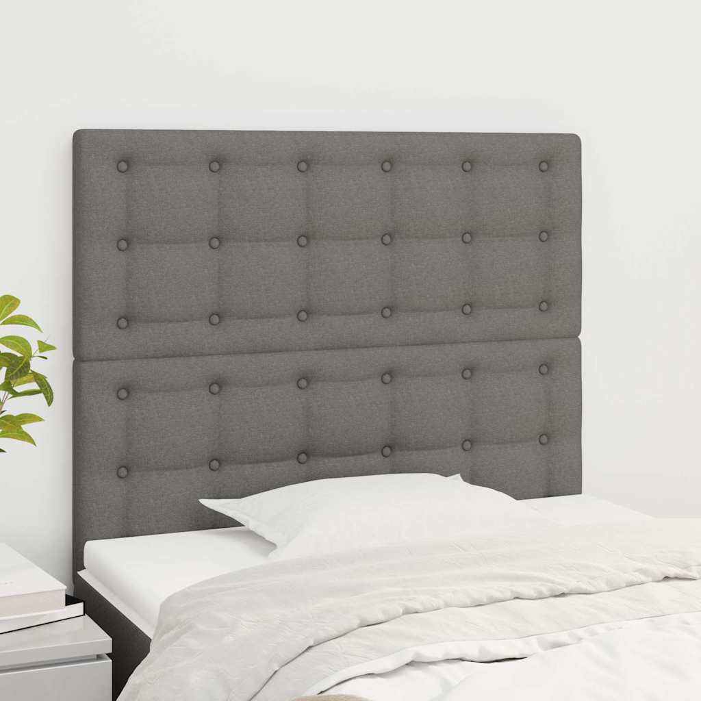 Vidaxl hoofdbord donkergrijs 100x5x118 128 cm stof