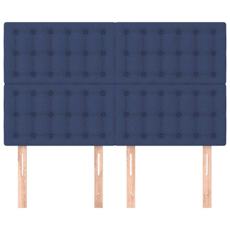 Vidaxl hoofdbord blauw 144x5x118 128 cm stof