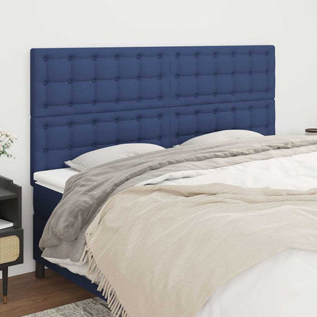 Vidaxl hoofdbord blauw 180x5x118 128 cm stof