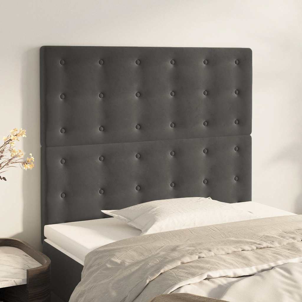 Vidaxl hoofdbord donkergrijs 80x5x118 128 cm fluweel