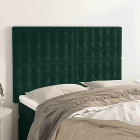 Vidaxl hoofdbord donkergroen 144x5x118 128 cm fluweel