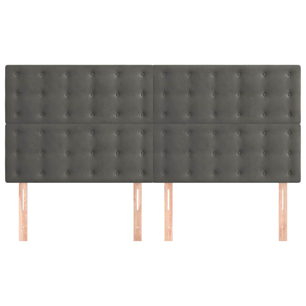 Vidaxl hoofdbord donkergrijs 160x5x118 128 cm fluweel