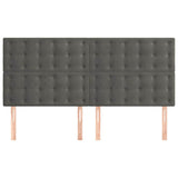 Vidaxl hoofdbord donkergrijs 180x5x118 128 cm fluweel