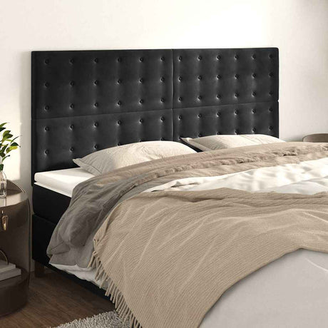 Vidaxl hoofdbord zwart 200x5x118 128 cm fluweel