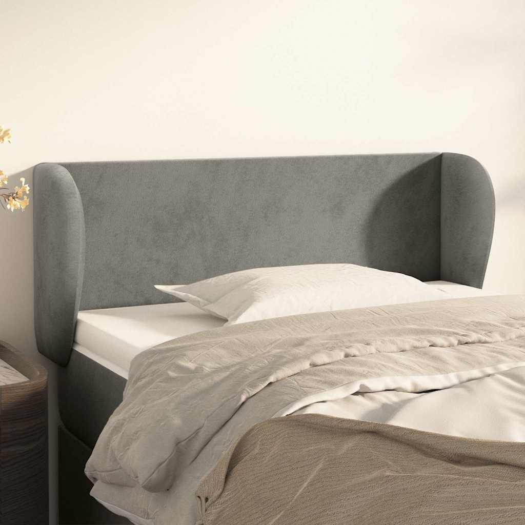 Vidaxl hoofdbord met randen 93x23x78 88 cm fluweel lichtgrijs