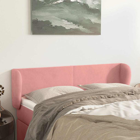 Vidaxl hoofdbord met randen 147x23x78 88 cm fluweel roze