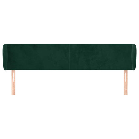 Vidaxl hoofdbord met randen 163x23x78 88 cm fluweel donkergroen