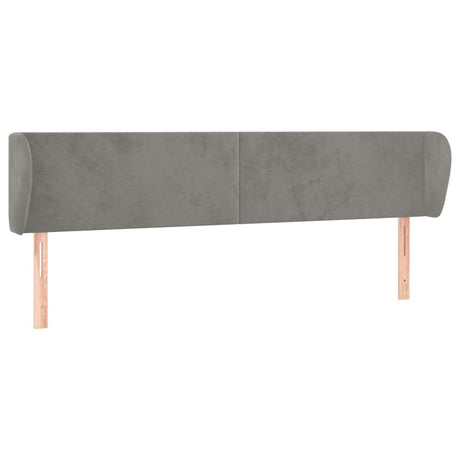 Vidaxl hoofdbord met randen 183x23x78 88 cm fluweel lichtgrijs